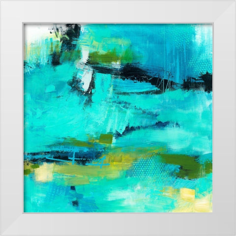 Rush of Blues White Modern Wood Framed Art Print by Bothne, Janet