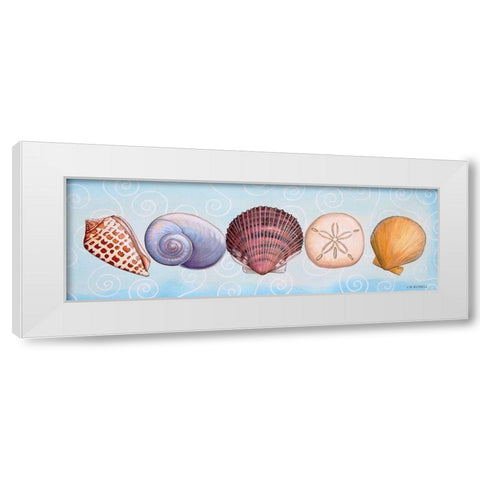 2-UP Sea Dwellers I White Modern Wood Framed Art Print by Russell, Wendy
