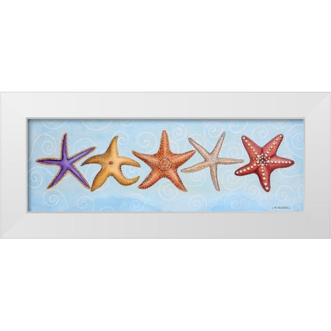 2-UP Sea Dwellers II White Modern Wood Framed Art Print by Russell, Wendy