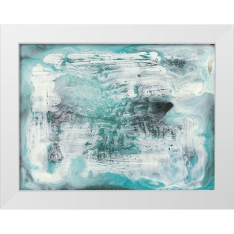 Turquoise Light I White Modern Wood Framed Art Print by Bramma, Lila