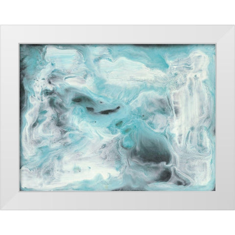 Turquoise Light II White Modern Wood Framed Art Print by Bramma, Lila