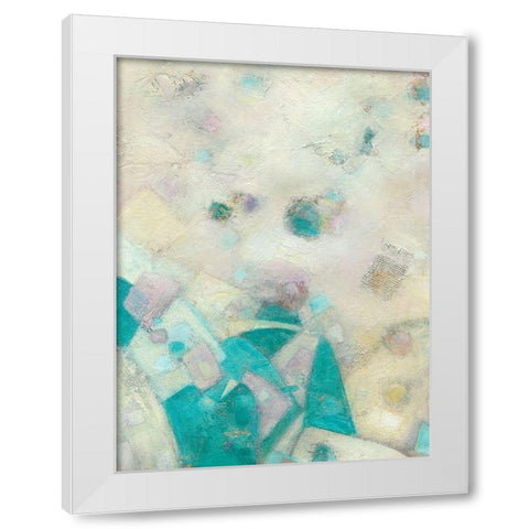 Turquoise Celebration I White Modern Wood Framed Art Print by Crawford, Beverly