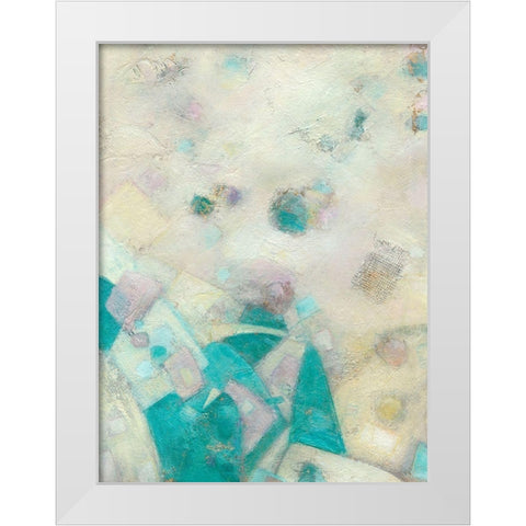 Turquoise Celebration I White Modern Wood Framed Art Print by Crawford, Beverly