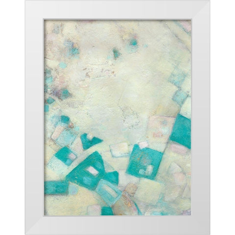 Turquoise Celebration II White Modern Wood Framed Art Print by Crawford, Beverly