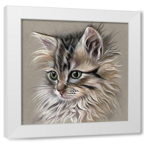 Kitten Portrait I White Modern Wood Framed Art Print by Liama, Lily