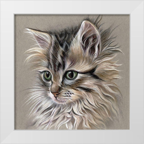 Kitten Portrait I White Modern Wood Framed Art Print by Liama, Lily