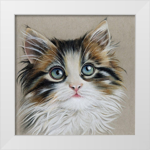 Kitten Portrait II White Modern Wood Framed Art Print by Liama, Lily