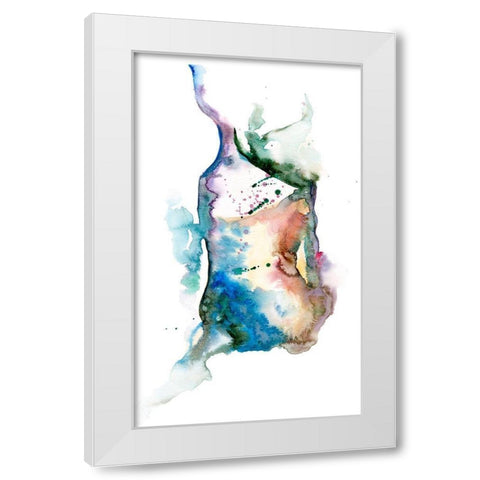 Golden Parachute I White Modern Wood Framed Art Print by Liama, Lily
