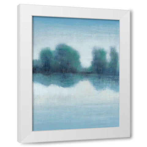 Misty Blue Morning II White Modern Wood Framed Art Print by OToole, Tim