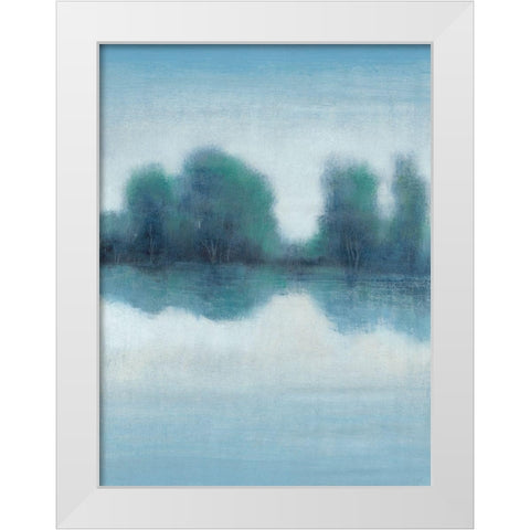 Misty Blue Morning II White Modern Wood Framed Art Print by OToole, Tim