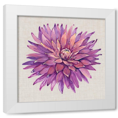 Floral Portrait on Linen II White Modern Wood Framed Art Print by OToole, Tim