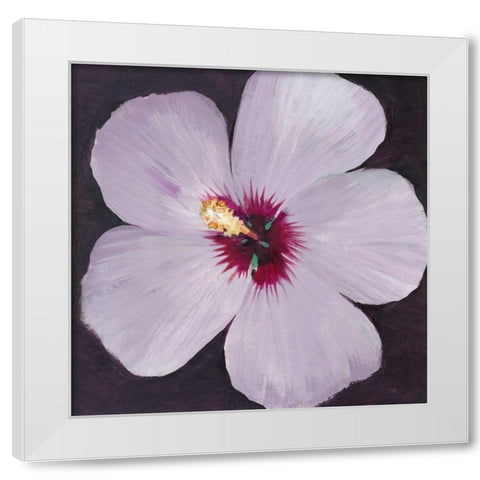 Hibiscus Portrait I White Modern Wood Framed Art Print by OToole, Tim