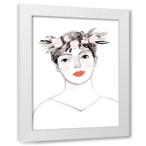 Blossom Crown IV White Modern Wood Framed Art Print by Borges, Victoria