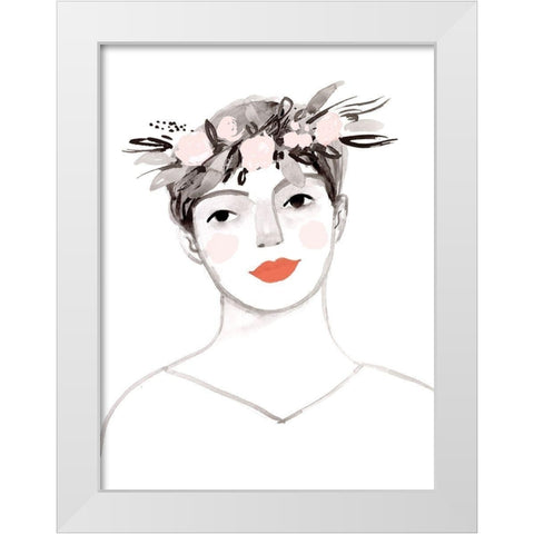 Blossom Crown IV White Modern Wood Framed Art Print by Borges, Victoria