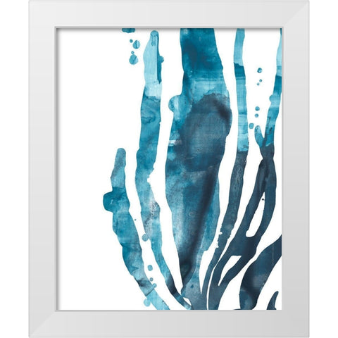 Inkwash Kelp IV White Modern Wood Framed Art Print by Vess, June Erica