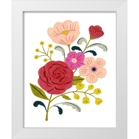Simple Flora I White Modern Wood Framed Art Print by Borges, Victoria