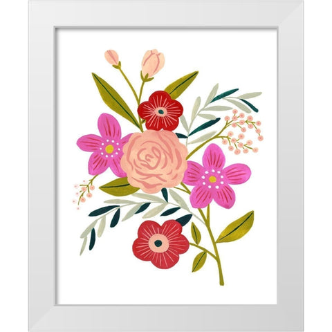 Simple Flora II White Modern Wood Framed Art Print by Borges, Victoria