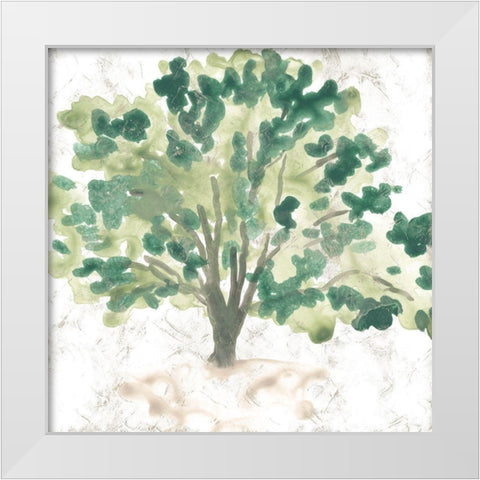 Country Tree I White Modern Wood Framed Art Print by Vess, June Erica
