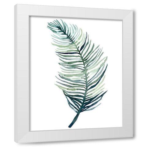 Watercolor Palm Leaves II White Modern Wood Framed Art Print by Scarvey, Emma