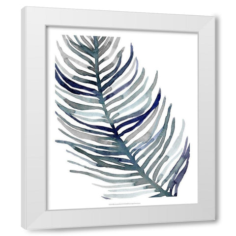Blue Feathered Palm I White Modern Wood Framed Art Print by Scarvey, Emma