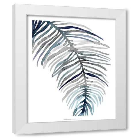 Blue Feathered Palm II White Modern Wood Framed Art Print by Scarvey, Emma