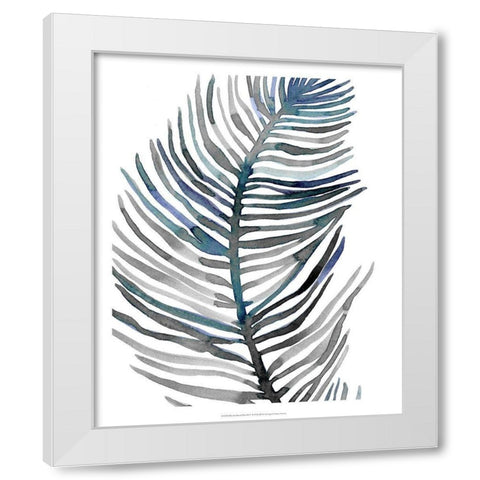 Blue Feathered Palm III White Modern Wood Framed Art Print by Scarvey, Emma