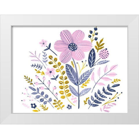 Sweet Folk Florals IV White Modern Wood Framed Art Print by Parker, Jennifer Paxton
