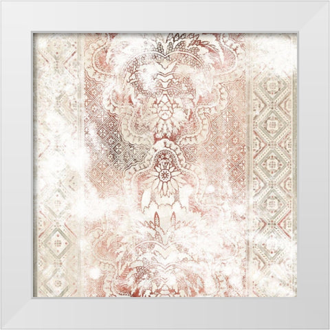 World Traveler Textile III White Modern Wood Framed Art Print by Vess, June Erica