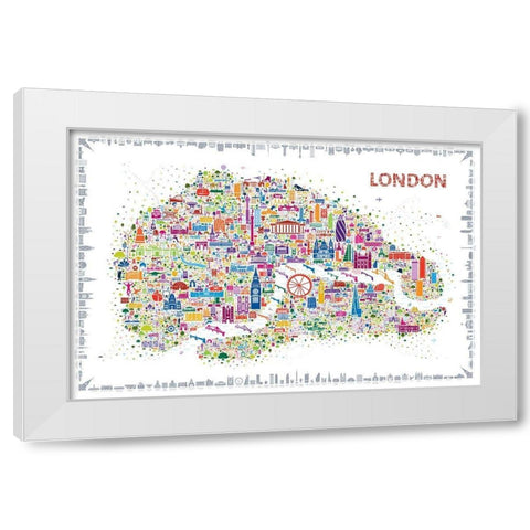 Iconic Cities-London White Modern Wood Framed Art Print by Esquer, Rafael
