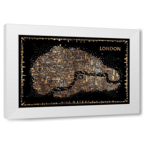 Glam Iconic Cities-London White Modern Wood Framed Art Print by Esquer, Rafael