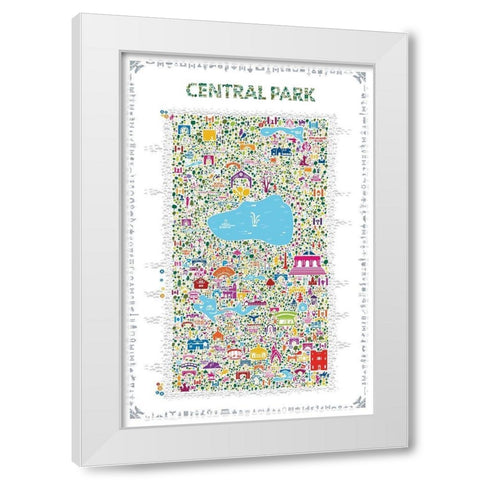 New York Collection-Central Park White Modern Wood Framed Art Print by Esquer, Rafael