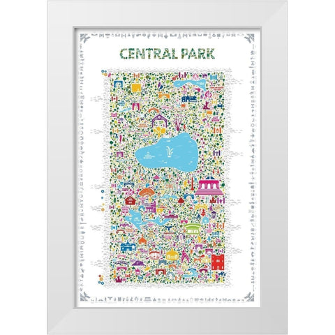 New York Collection-Central Park White Modern Wood Framed Art Print by Esquer, Rafael