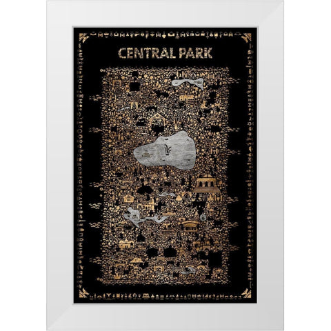 Glam New York Collection-Central Park White Modern Wood Framed Art Print by Esquer, Rafael