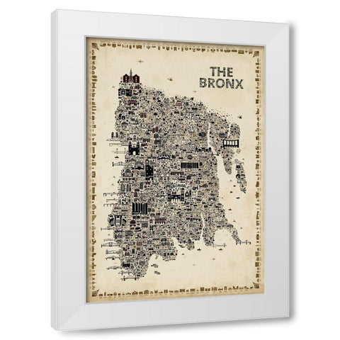 Antique New York Collection-Bronx White Modern Wood Framed Art Print by Esquer, Rafael