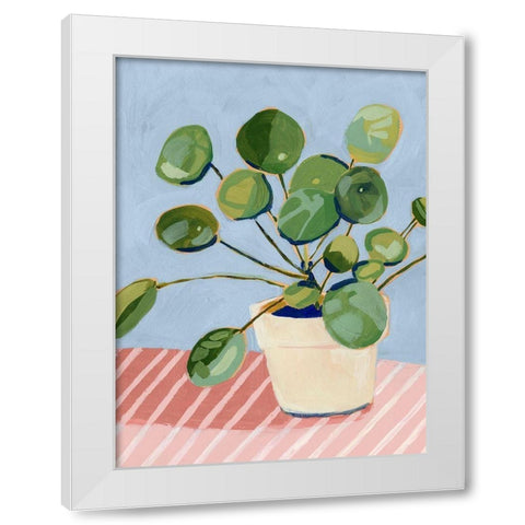 Plant on Pink I White Modern Wood Framed Art Print by Borges, Victoria
