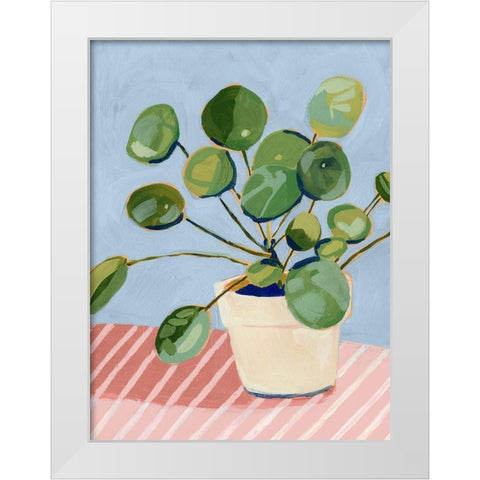 Plant on Pink I White Modern Wood Framed Art Print by Borges, Victoria