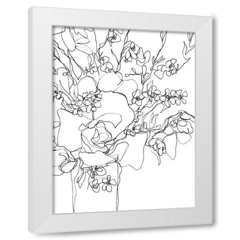 Contour Bouquet I White Modern Wood Framed Art Print by Vess, June Erica