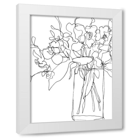 Contour Bouquet II White Modern Wood Framed Art Print by Vess, June Erica