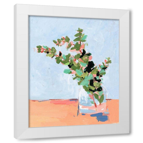 Baby Blue Eucalyptus I White Modern Wood Framed Art Print by Wang, Melissa