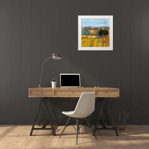 Wheat Crop I White Modern Wood Framed Art Print by Wang, Melissa