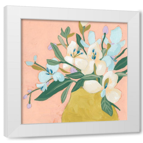 Floral Allure II White Modern Wood Framed Art Print by Vess, June Erica