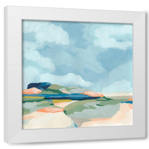 Valley Vista I White Modern Wood Framed Art Print by Vess, June Erica