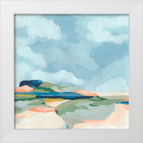 Valley Vista I White Modern Wood Framed Art Print by Vess, June Erica