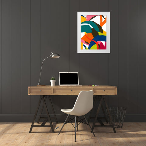 Jungle Overdrive I White Modern Wood Framed Art Print by Vess, June Erica