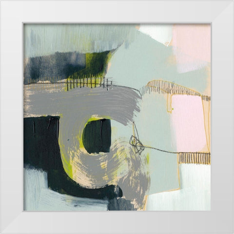 Pastel Strokes I White Modern Wood Framed Art Print by Goldberger, Jennifer