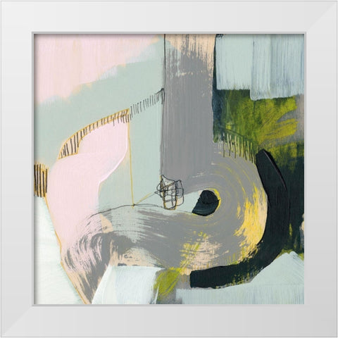 Pastel Strokes II White Modern Wood Framed Art Print by Goldberger, Jennifer