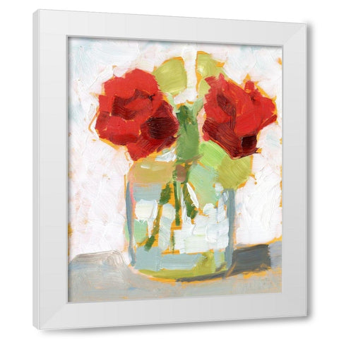 Cut Roses II White Modern Wood Framed Art Print by Harper, Ethan