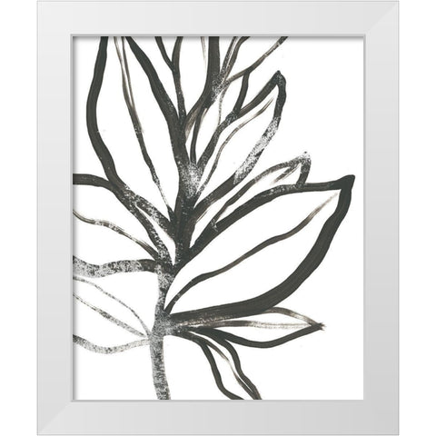 Leaf Instinct I White Modern Wood Framed Art Print by Vess, June Erica