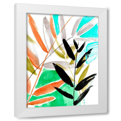 Vivid Fronds I White Modern Wood Framed Art Print by Goldberger, Jennifer