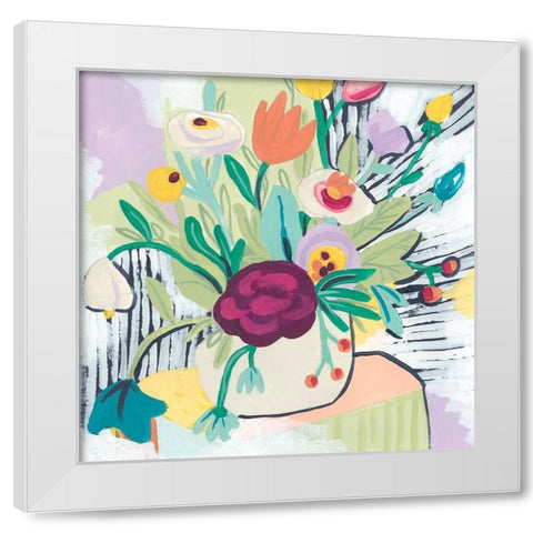 Fauvist Floral I White Modern Wood Framed Art Print by Vess, June Erica